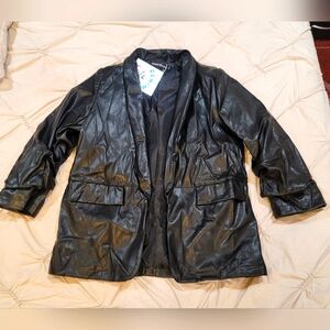 New faux leather blazer